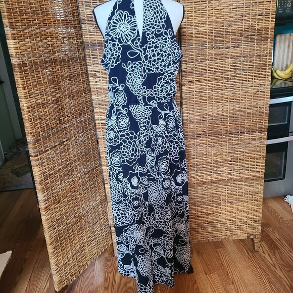 Enfocus Studio High Low Maxi Dress Sleeveless Sz 14 Drawstring Waist High Neck - Picture 1 of 6